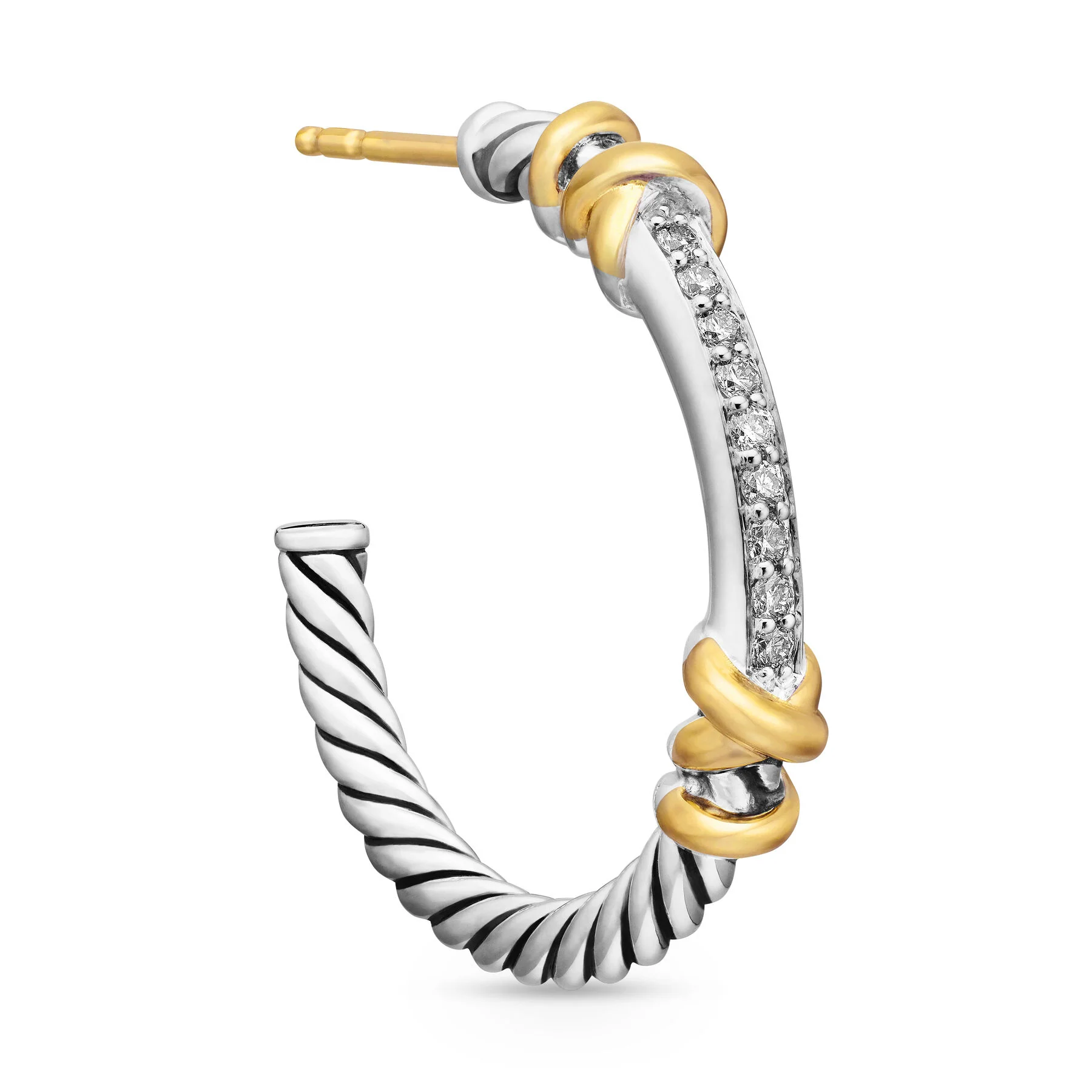 David Yurman The DY Helena Collection Earring in Silver and 18-Karat Yellow Gold - Image 4