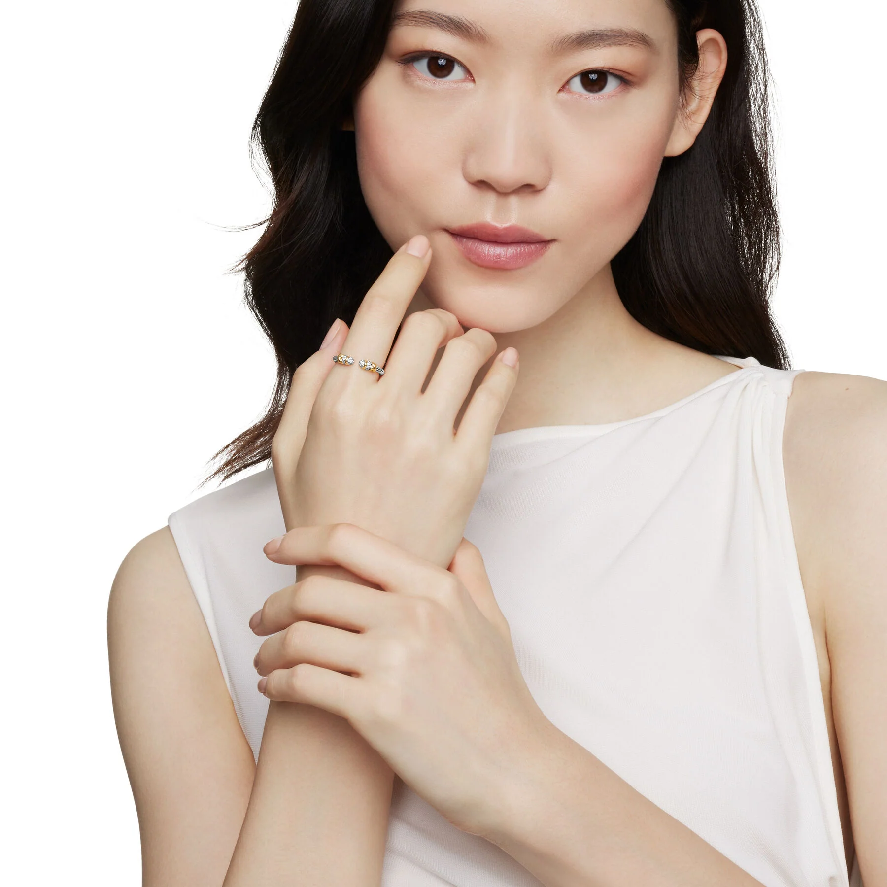 David Yurman The DY Helena Collection Ring in Silver and 18-Karat Yellow Gold - Image 4