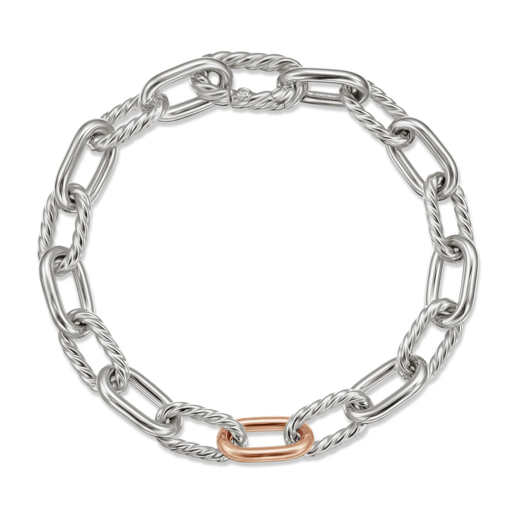 David Yurman The Madison® Collection Bracelet in Stainless Steel and 18-Karat Rose Gold - Image 2