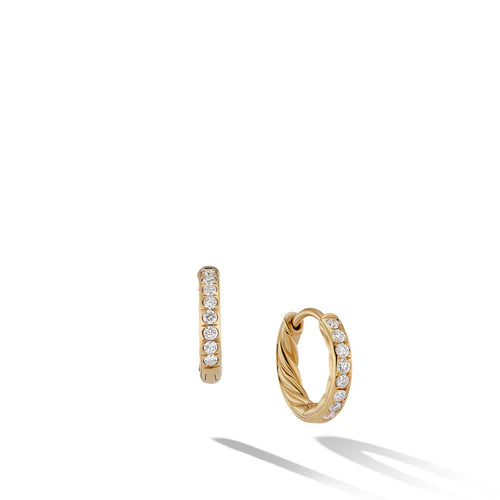 David Yurman The Petite Pavé Collection Earring in 18-Karat Yellow Gold
