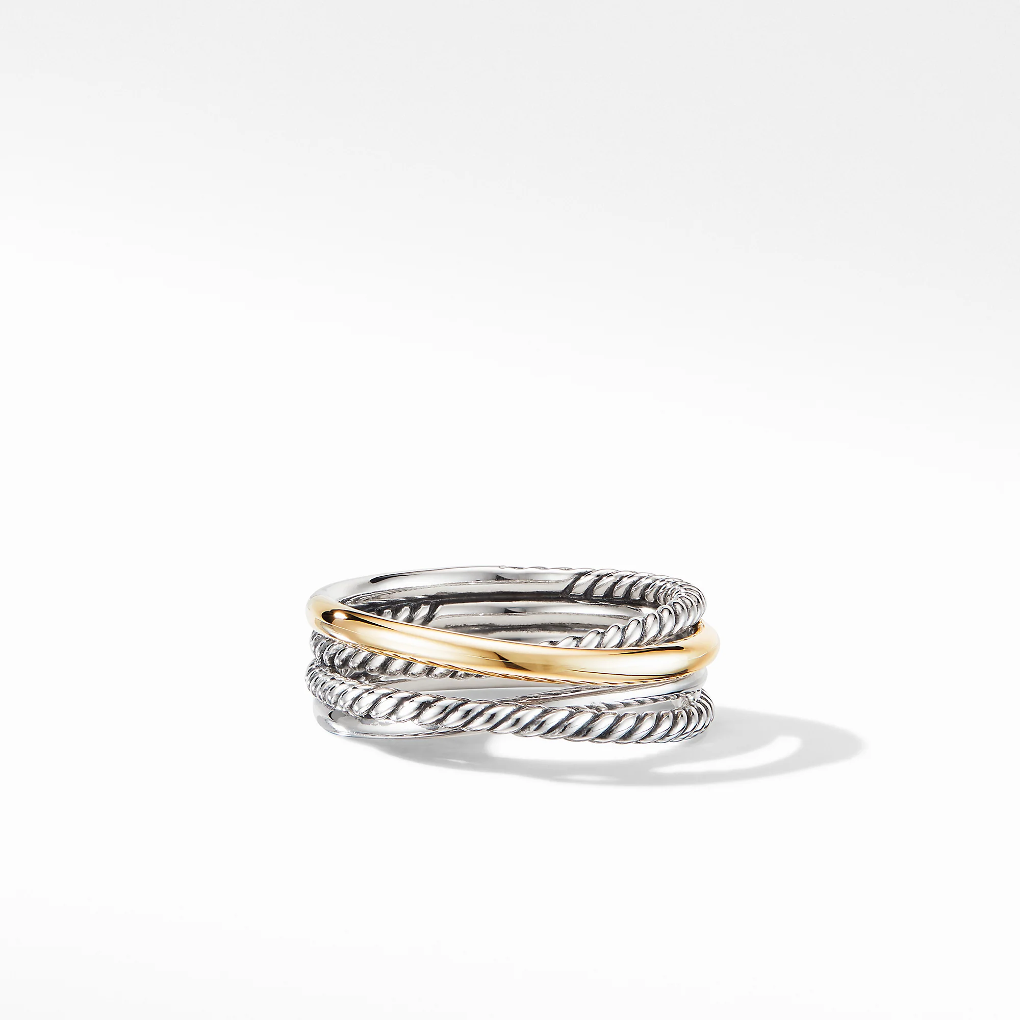 David Yurman The Crossover® Collection Ring in Silver and 18-Karat Yellow Gold