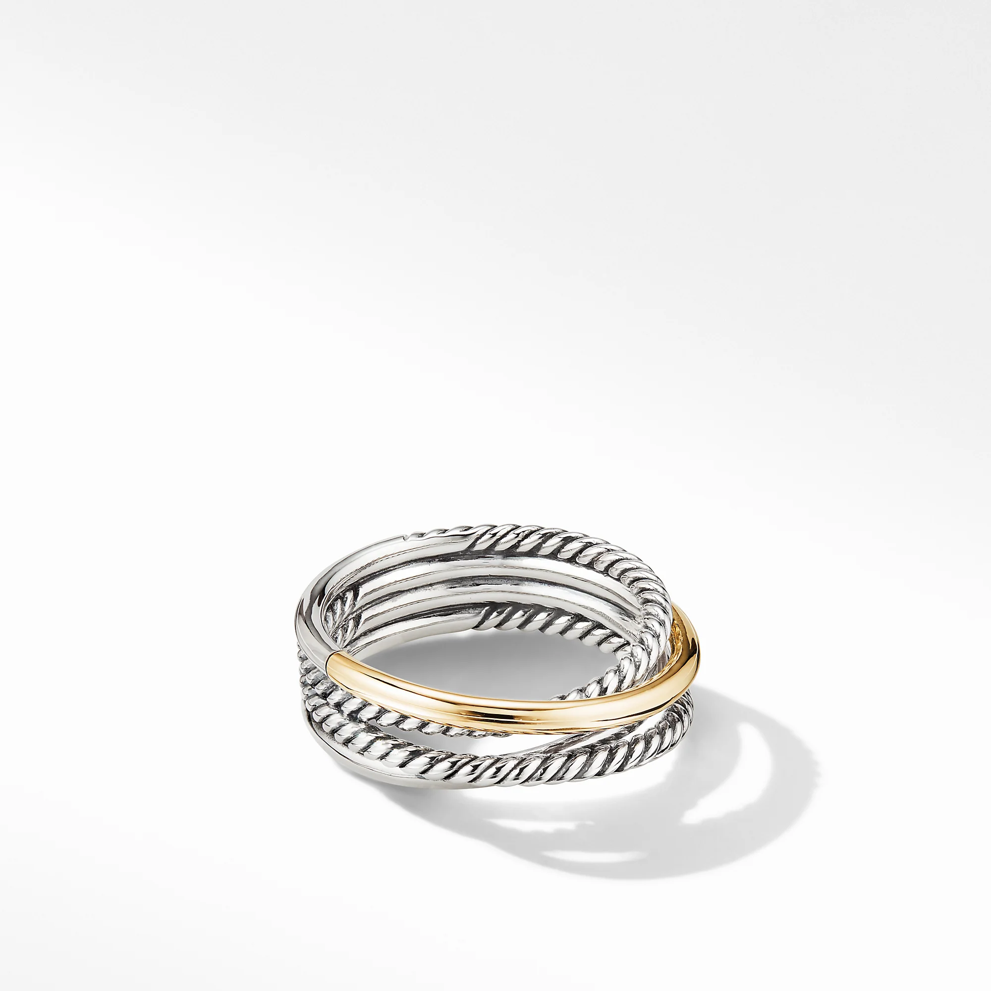 David Yurman The Crossover® Collection Ring in Silver and 18-Karat Yellow Gold - Image 2
