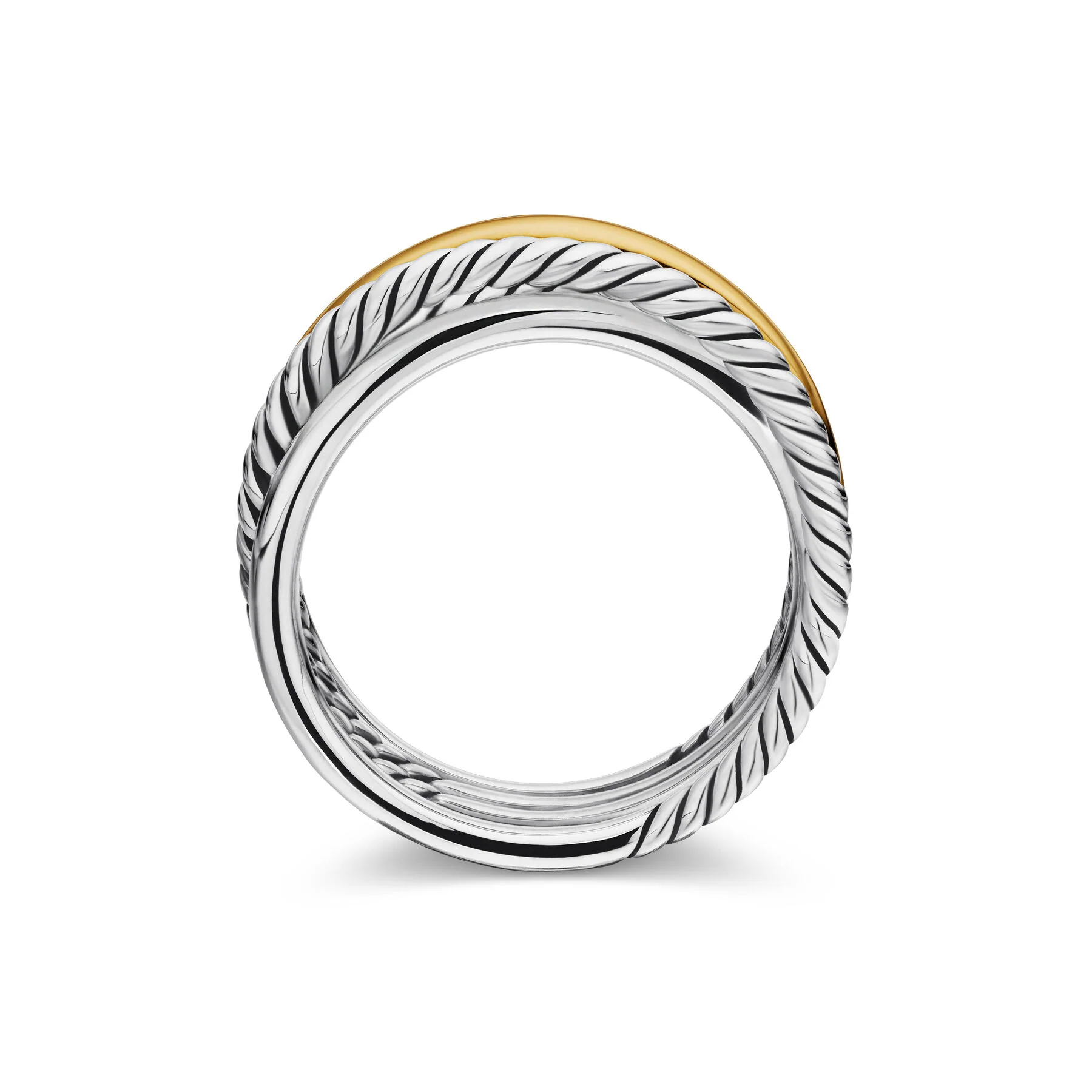 David Yurman The Crossover® Collection Ring in Silver and 18-Karat Yellow Gold - Image 4