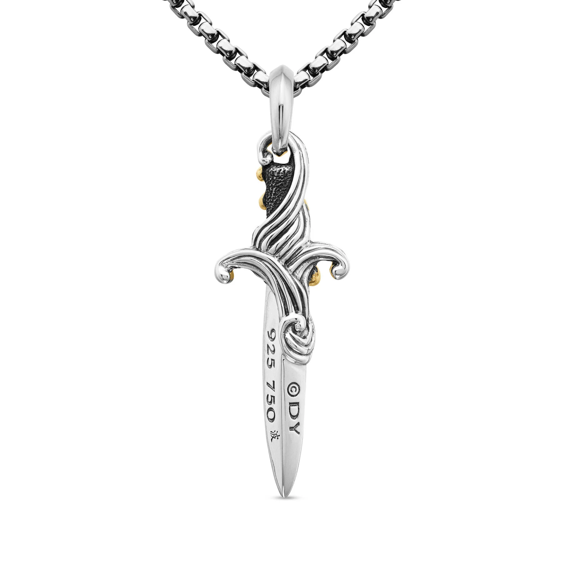 David Yurman The Waves Collection Pendant in Silver and 18-Karat Yellow Gold - Image 3
