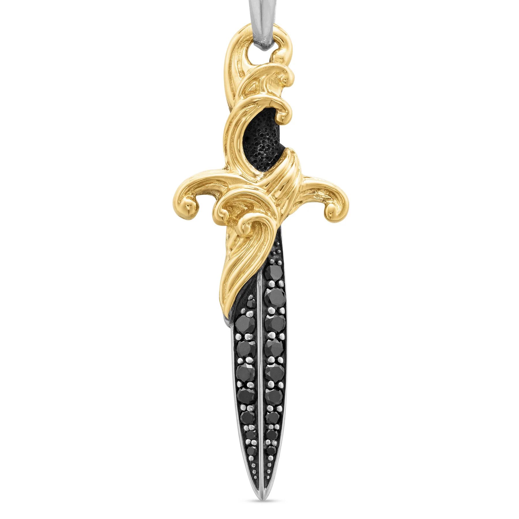 David Yurman The Waves Collection Pendant in Silver and 18-Karat Yellow Gold - Image 4