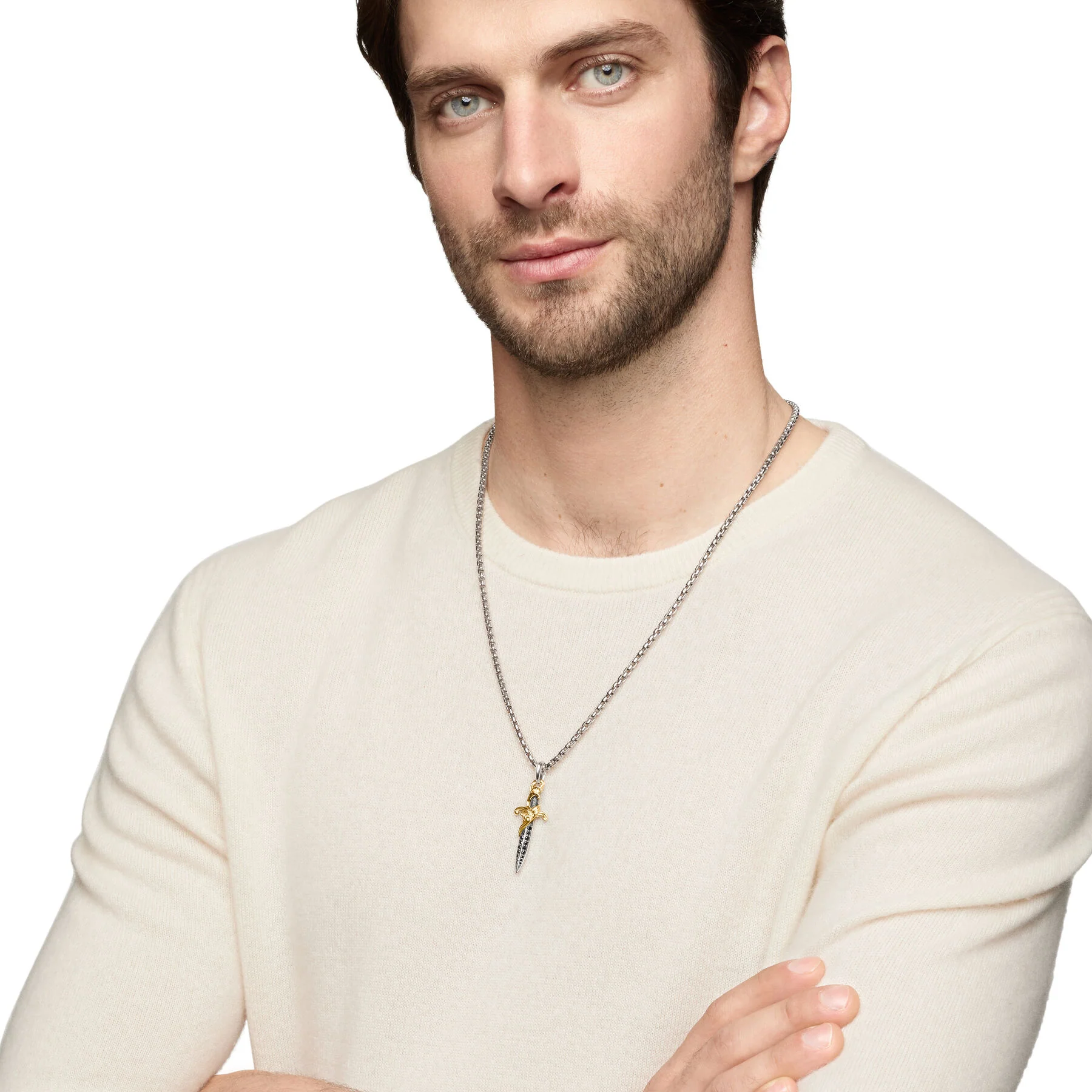 David Yurman The Waves Collection Pendant in Silver and 18-Karat Yellow Gold - Image 5