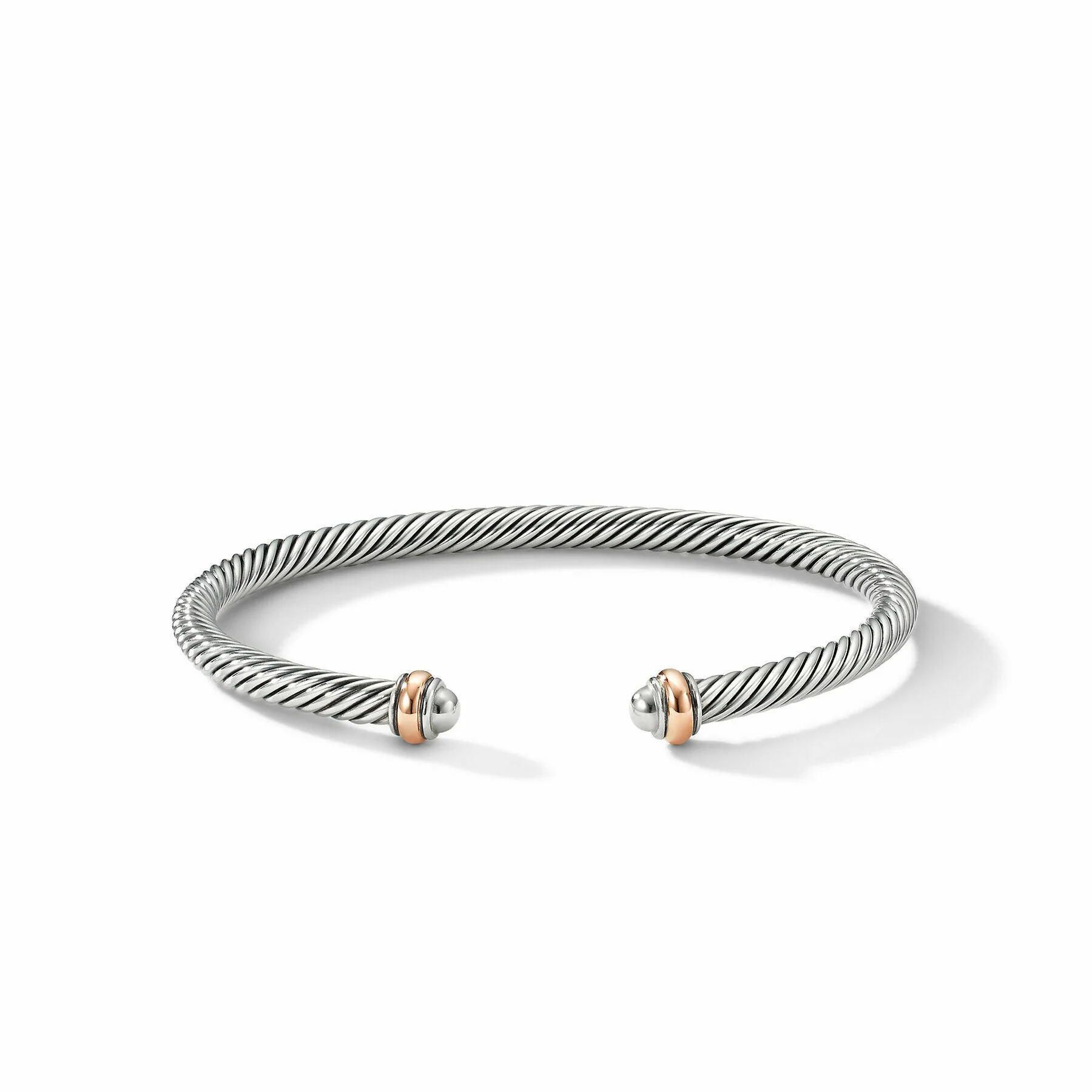 David Yurman The Cable Collection® Bracelet in Stainless Steel and 18-Karat Rose Gold - Image 2