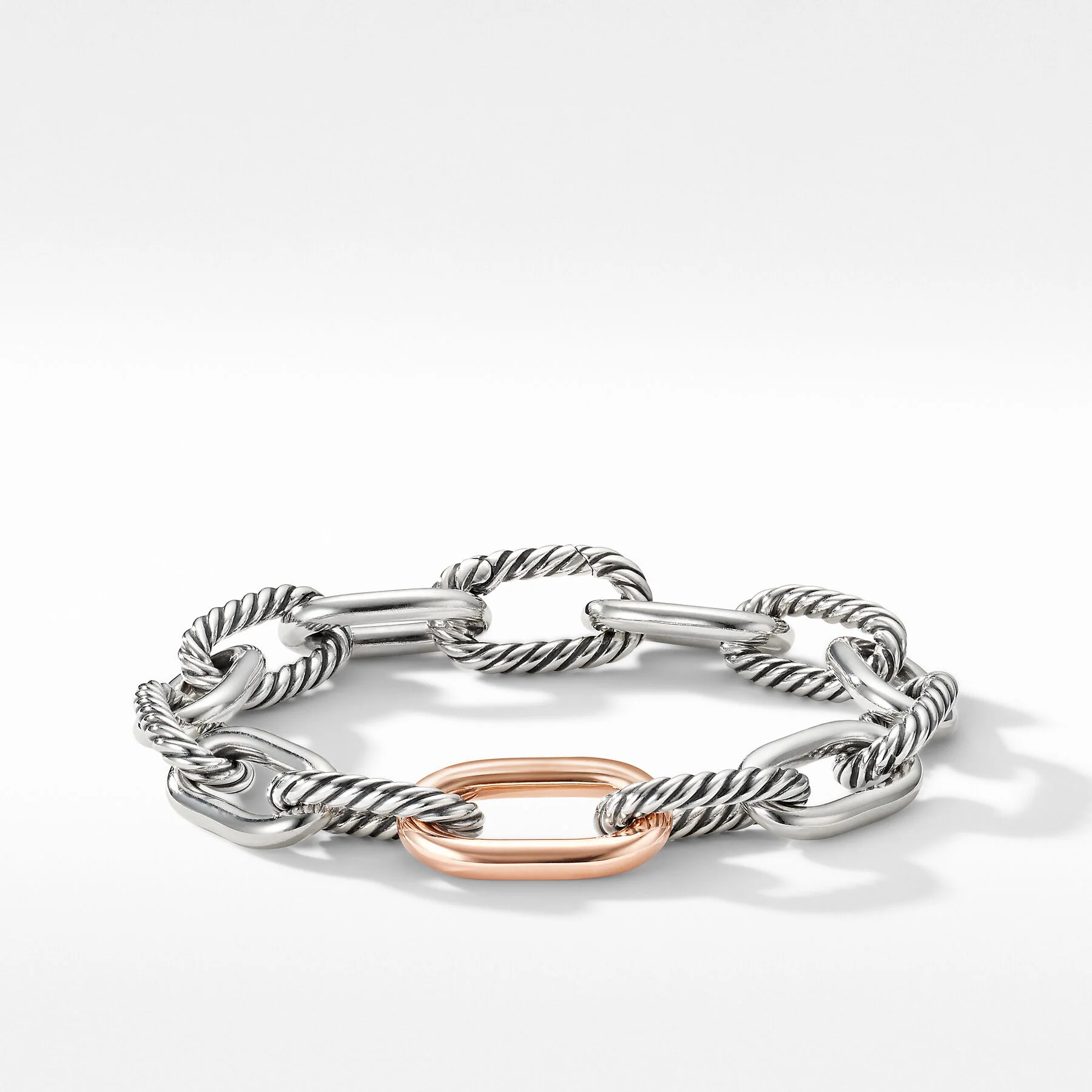 David Yurman The Madison® Collection Bracelet in Stainless Steel and 18-Karat Rose Gold