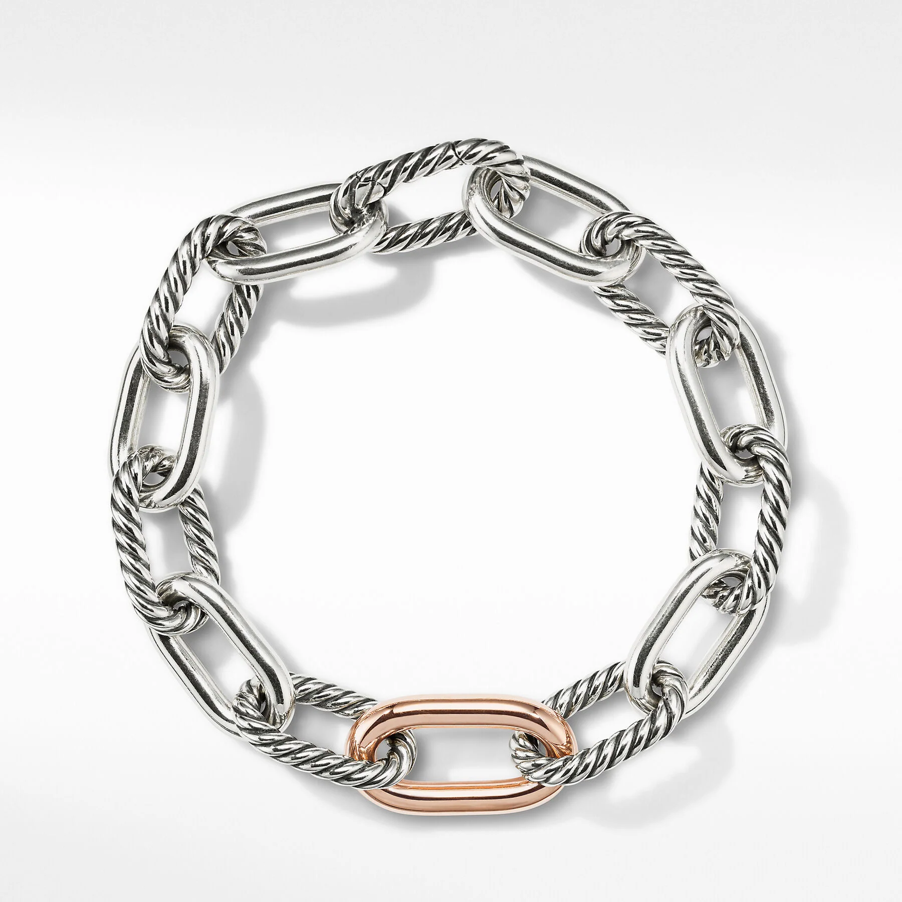 David Yurman The Madison® Collection Bracelet in Stainless Steel and 18-Karat Rose Gold - Image 2