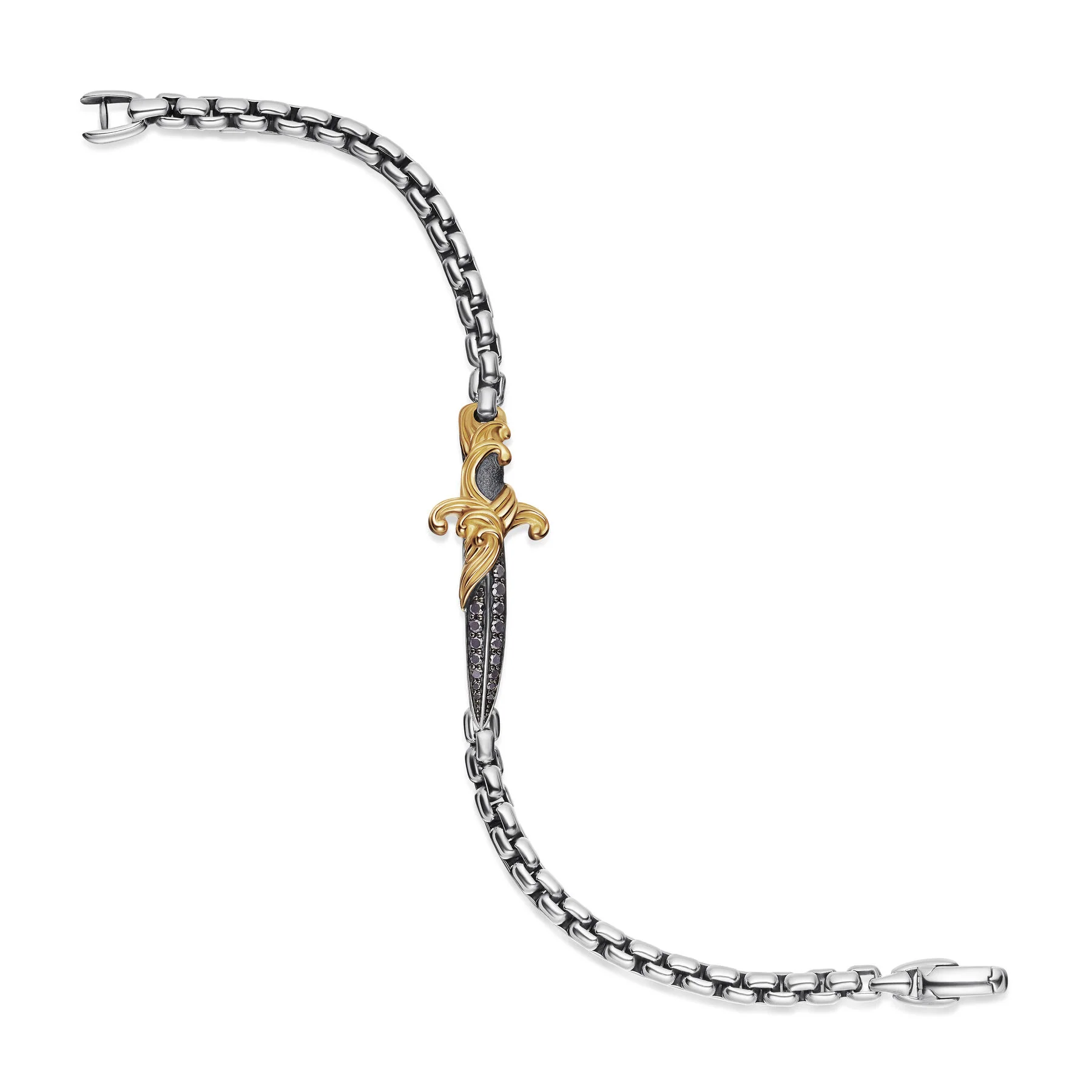 David Yurman The Waves Collection Bracelet in Silver and 18-Karat Yellow Gold - Image 3