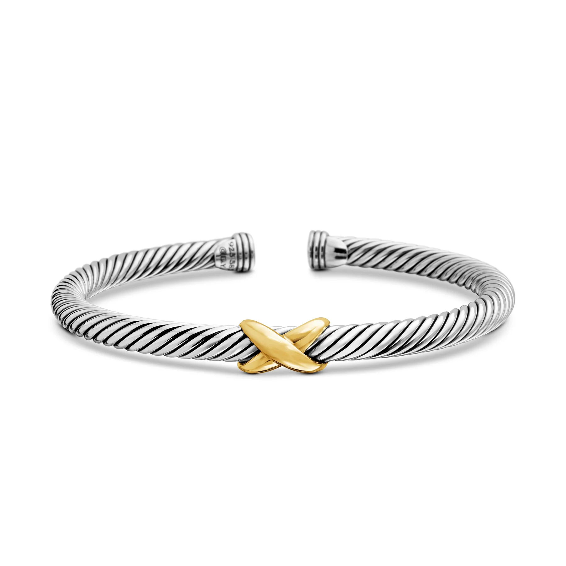 David Yurman The Cable Collection® Bracelet in Silver and 14-Karat Yellow Gold - Image 3