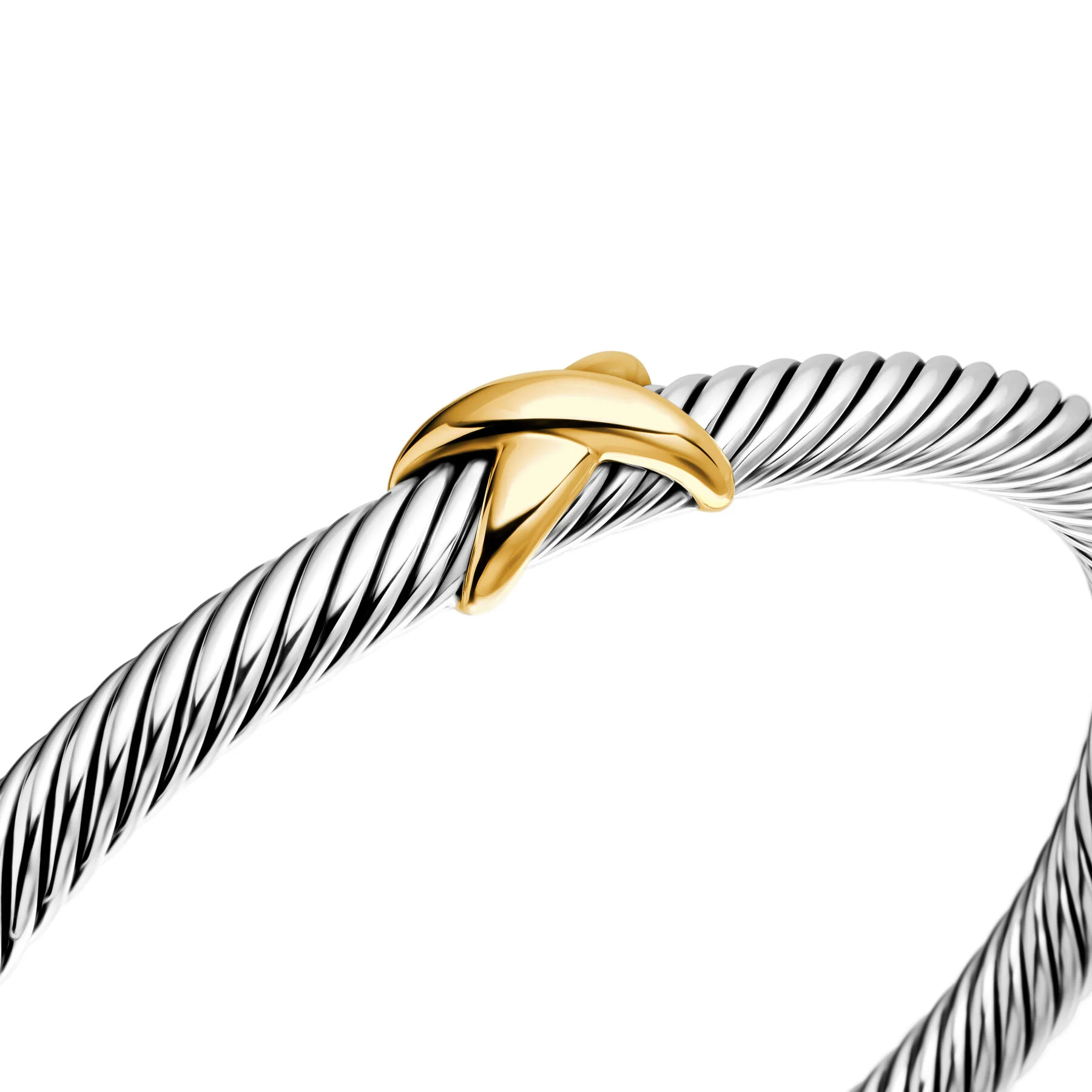 David Yurman The Cable Collection® Bracelet in Silver and 14-Karat Yellow Gold - Image 4