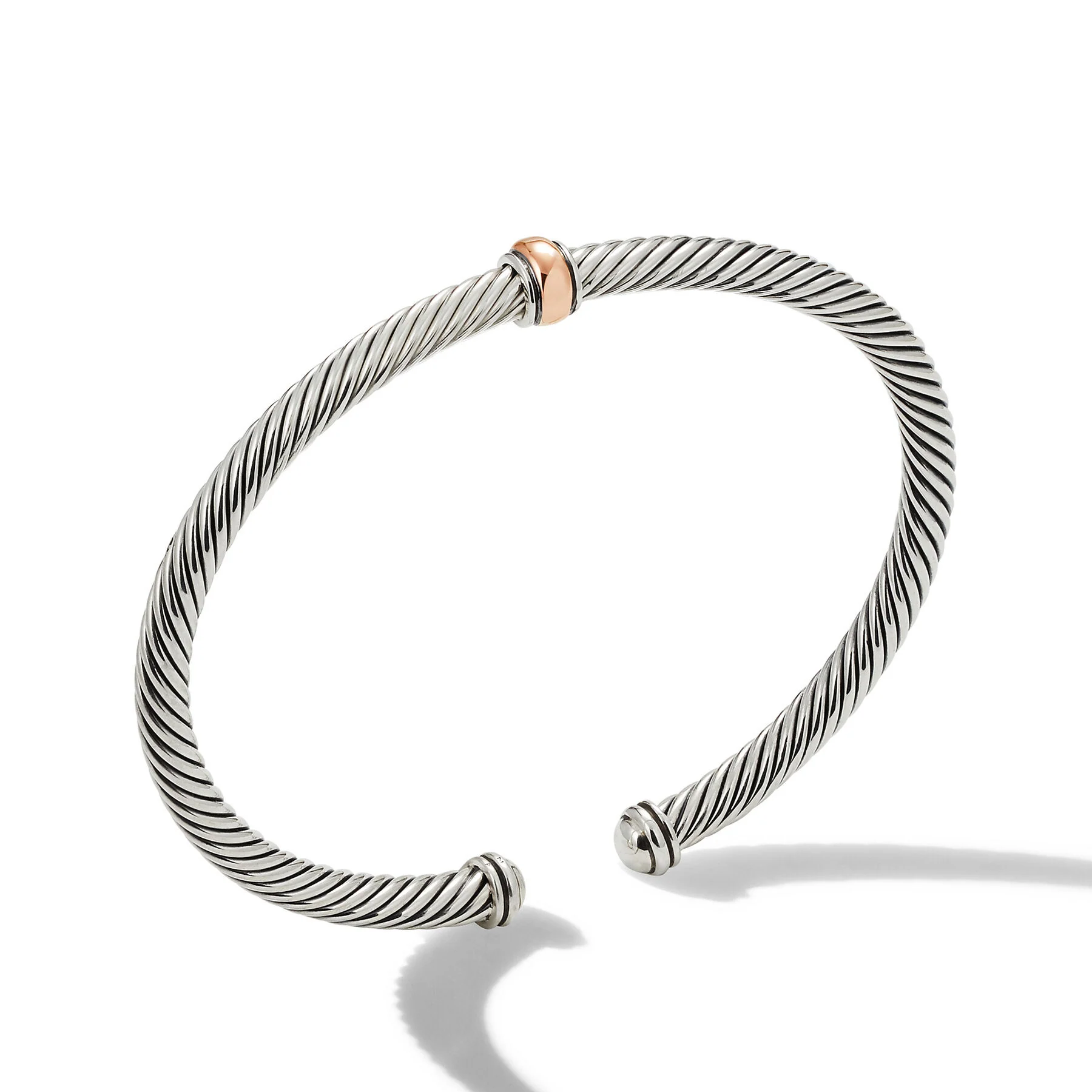 David Yurman The Cable Collection® Bracelet in Stainless Steel and 18-Karat Rose Gold