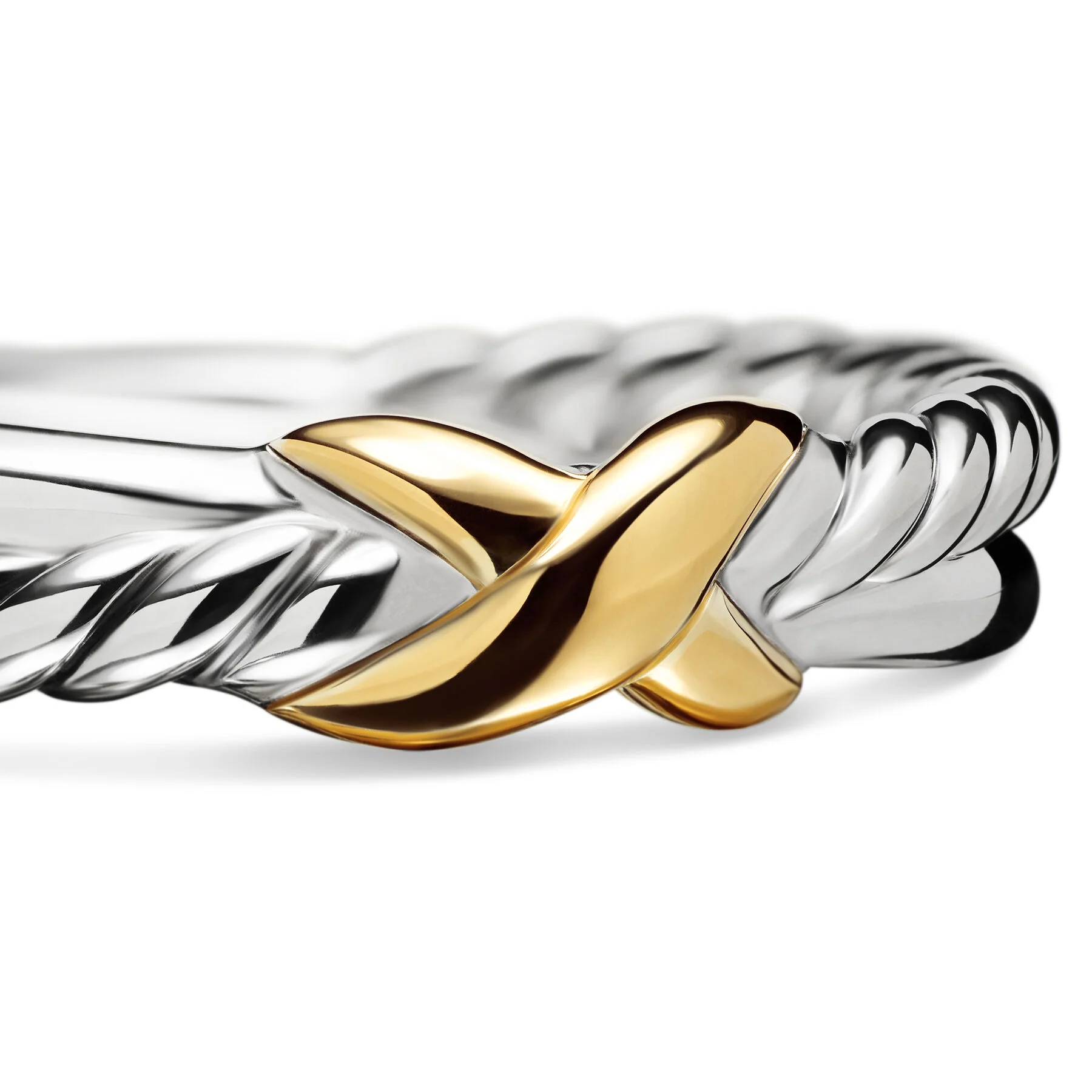David Yurman The X Collection Ring in Silver and 18-Karat Yellow Gold - Image 4