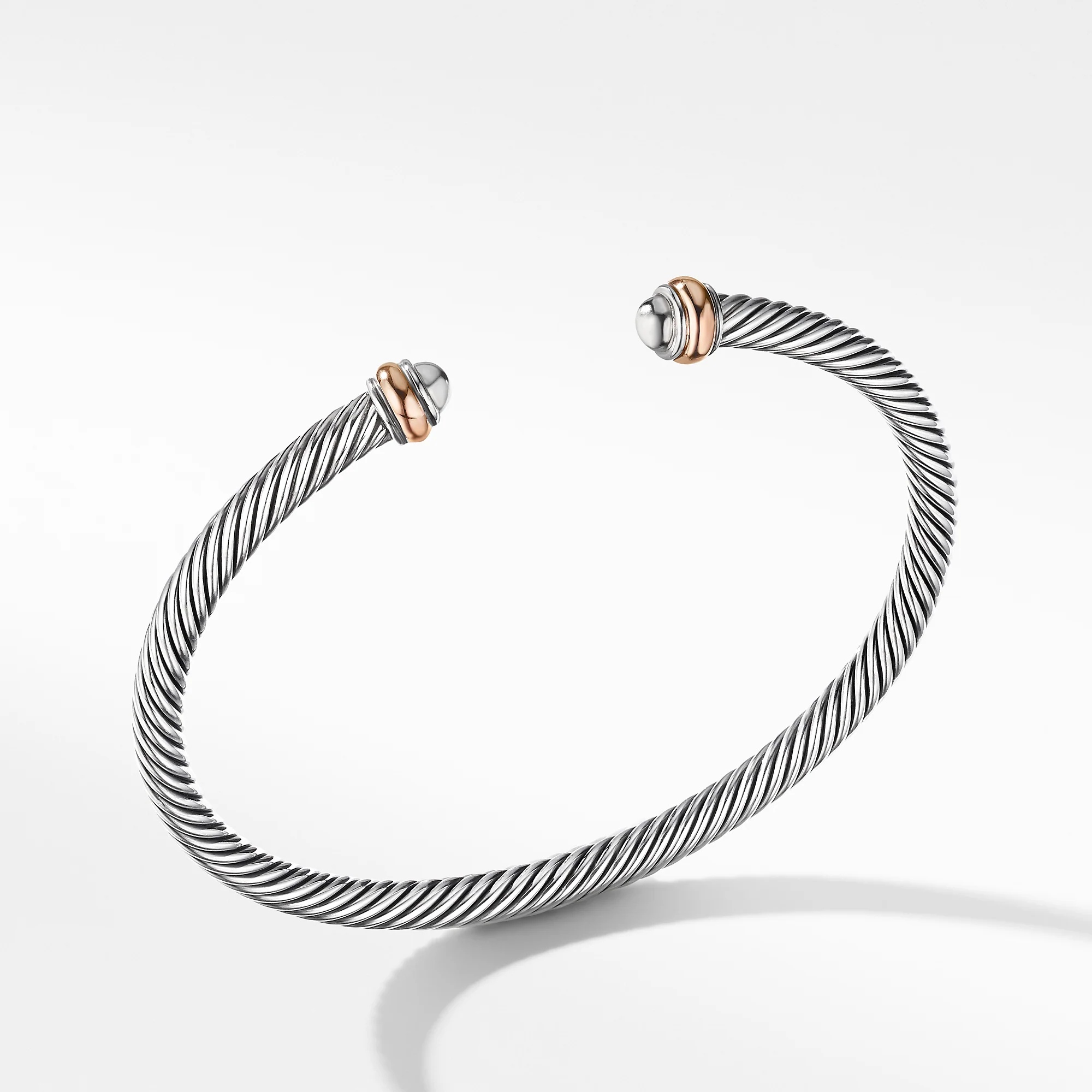 David Yurman The Cable Collection® Bracelet in Stainless Steel and 18-Karat Rose Gold