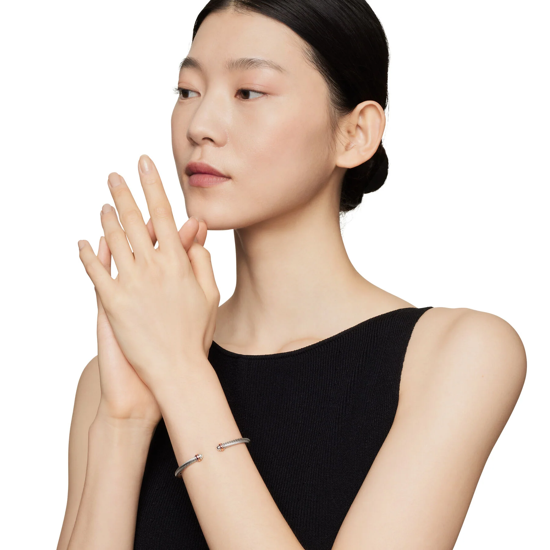 David Yurman The Cable Collection® Bracelet in Stainless Steel and 18-Karat Rose Gold - Image 4