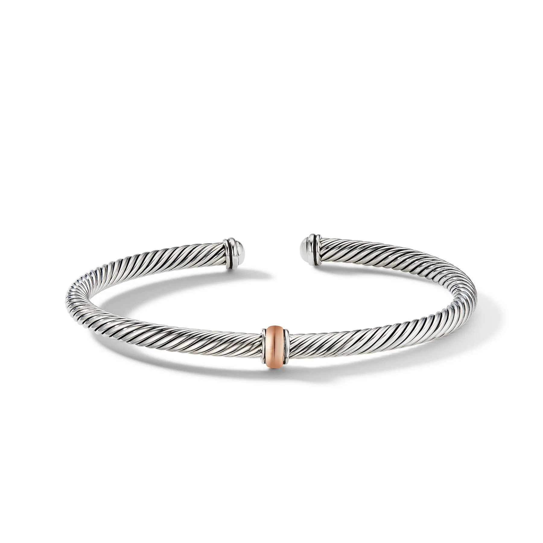 David Yurman The Cable Collection® Bracelet in Stainless Steel and 18-Karat Rose Gold - Image 4