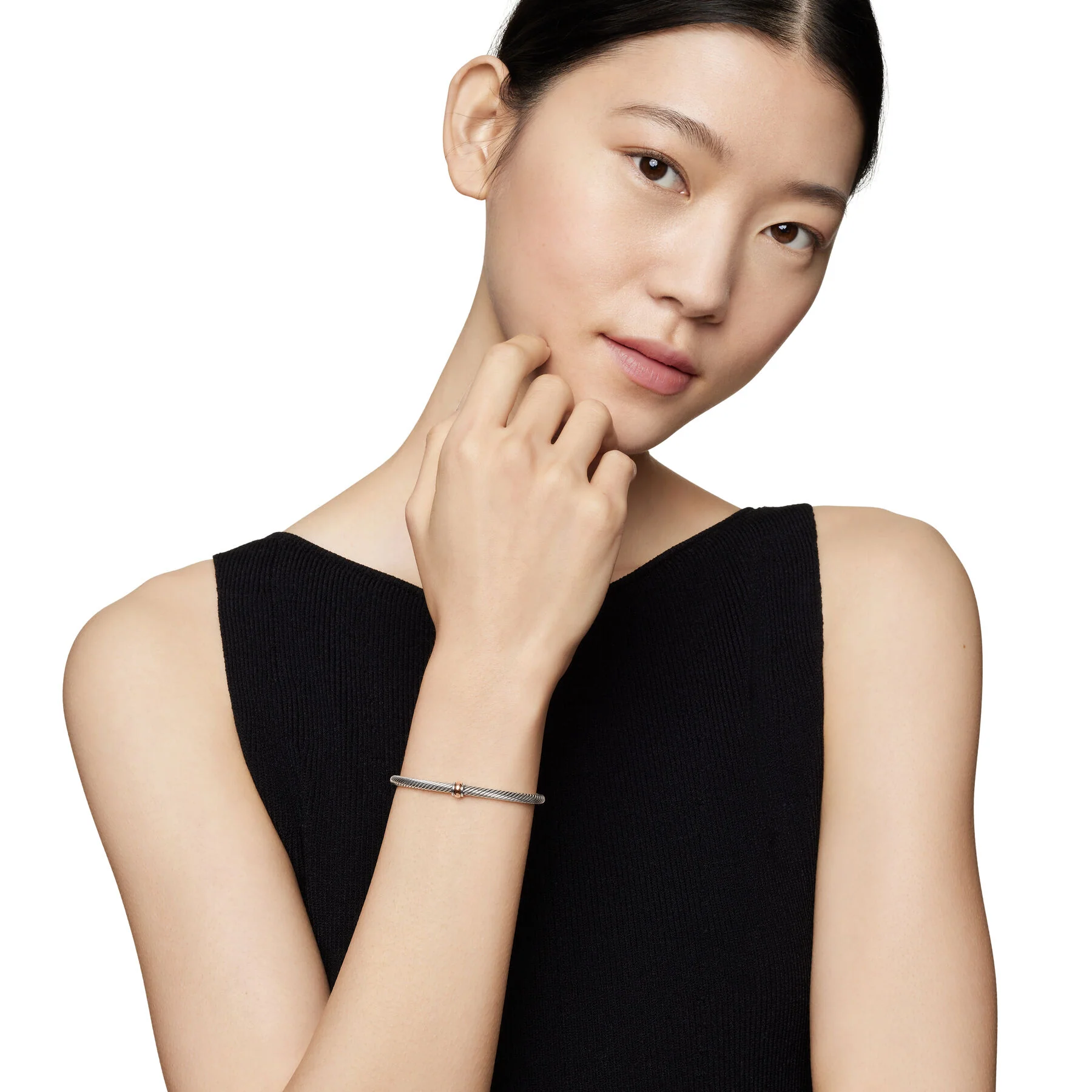 David Yurman The Cable Collection® Bracelet in Stainless Steel and 18-Karat Rose Gold - Image 5