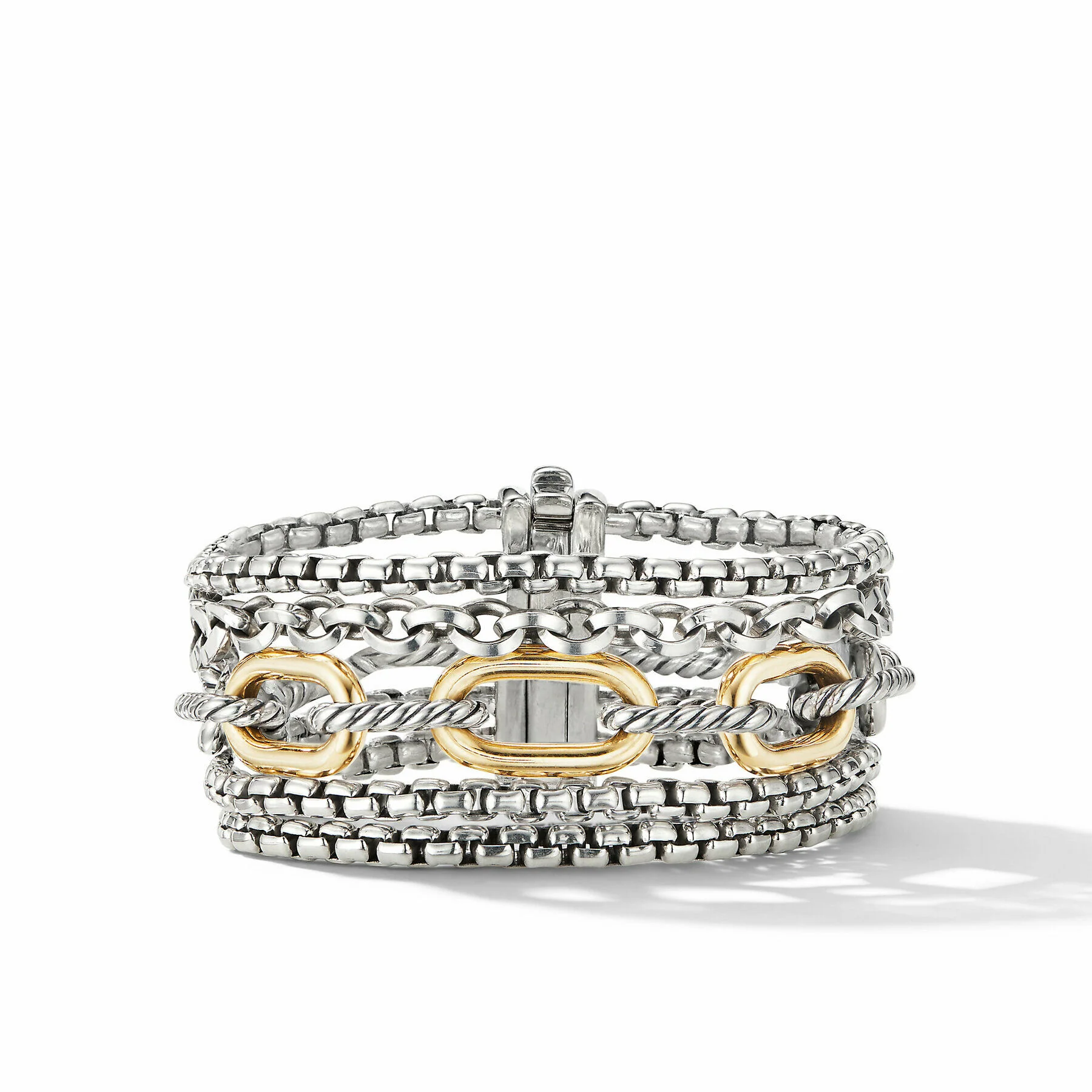 David Yurman The Chain Collection Bracelet in Silver and 18-Karat Yellow Gold - Image 2