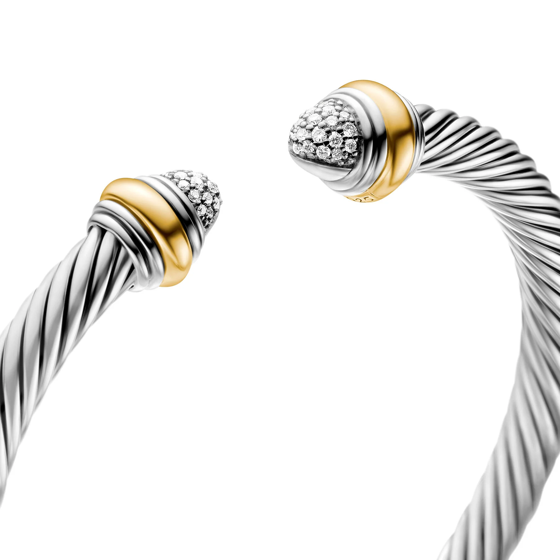 David Yurman The Cable Collection® Bracelet in Silver and 14-Karat Yellow Gold - Image 4