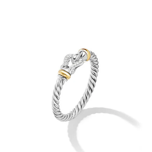 David Yurman The Cable Collectibles® Collection Ring in Silver and 18-Karat Yellow Gold - Image 2