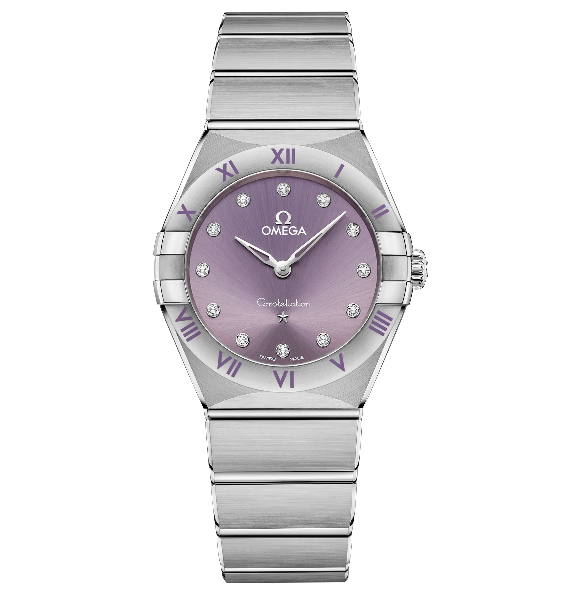 OMEGA Constellation Quartz Watch with Lilac Dial, 28mm
