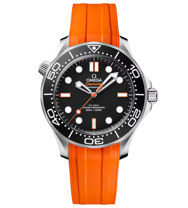 OMEGA Seamaster Diver 300m, 42mm with Orange Rubber Strap