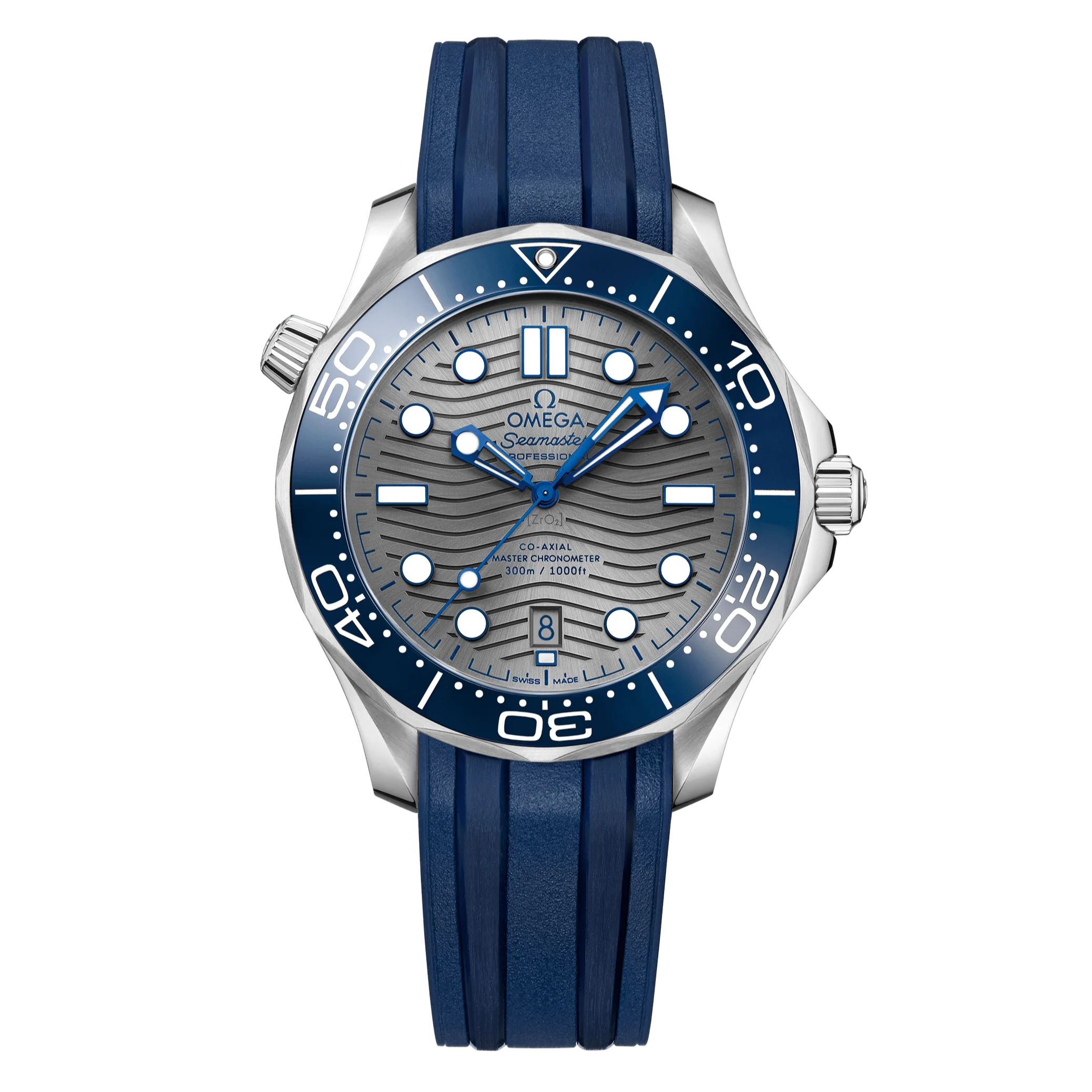 OMEGA Seamaster Diver 300m Co-Axial Master Chronometer 42mm, Steel on Blue Rubber Strap
