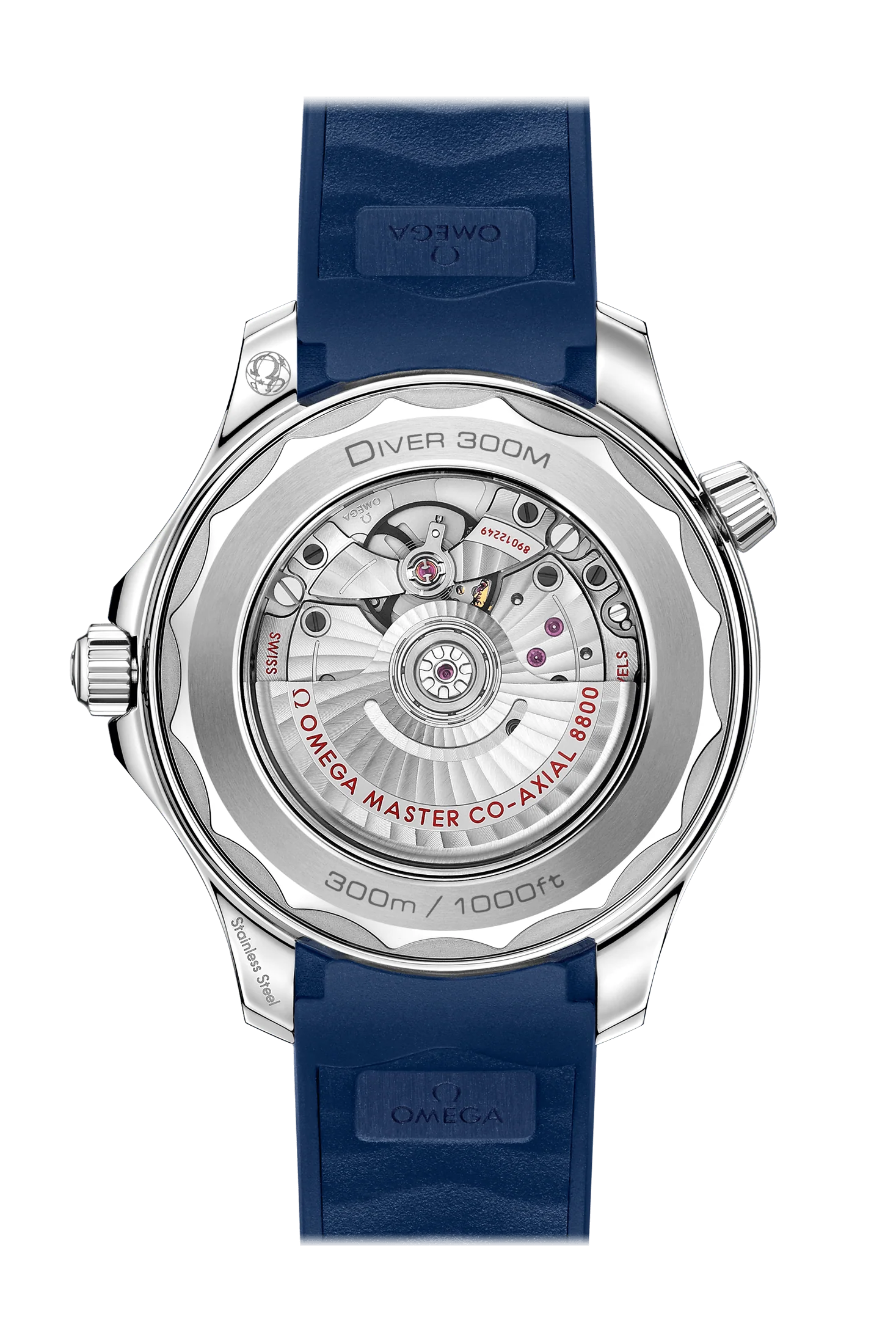 OMEGA Seamaster Diver 300m Co-Axial Master Chronometer 42mm, Steel on Blue Rubber Strap - Image 2