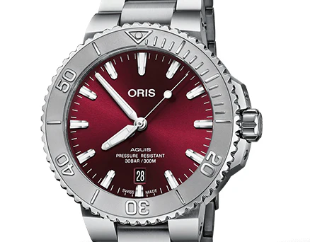 Oris Aquis Date Relief Watch with Cherry Dial, 41.50mm - Image 4