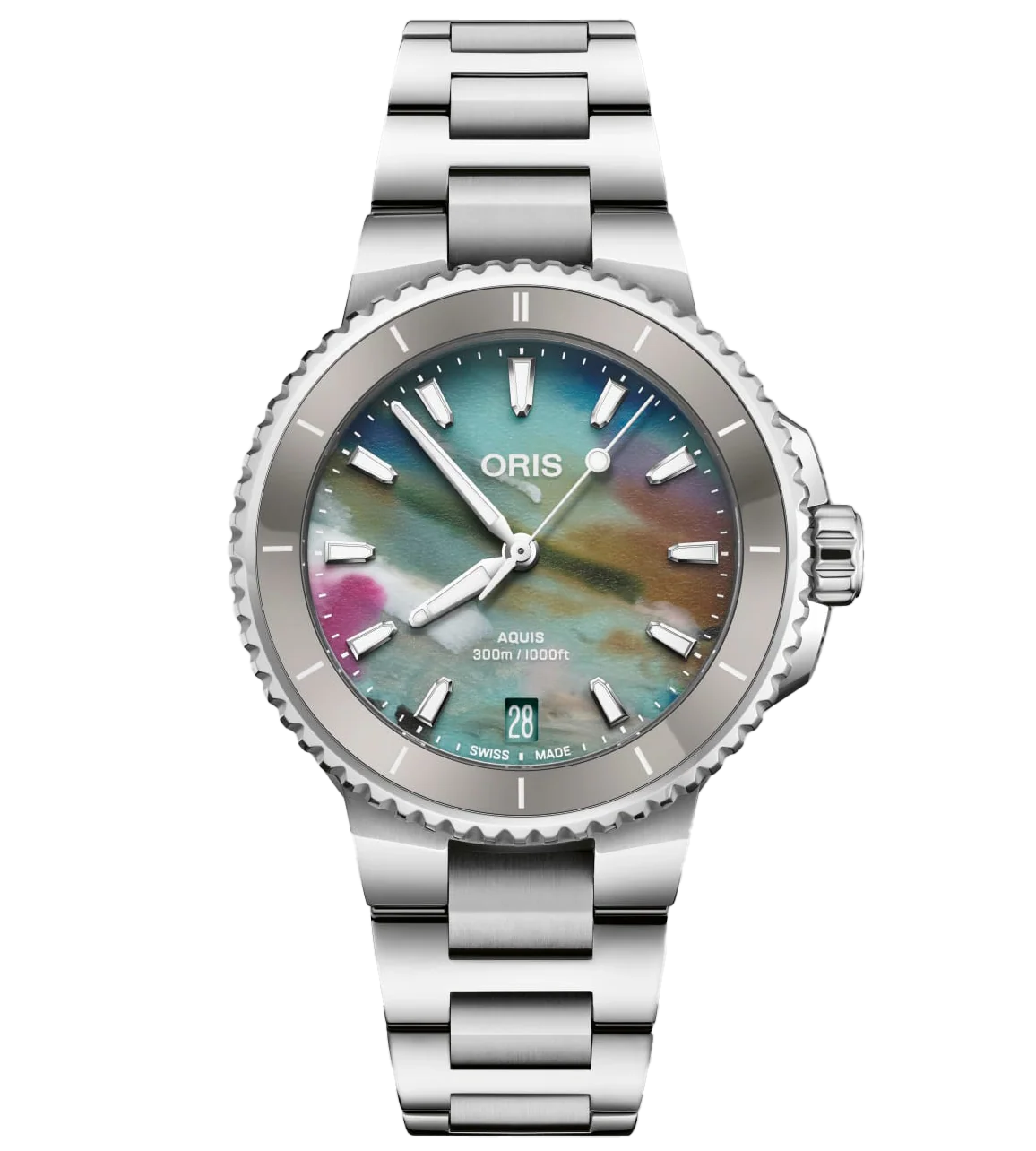 Oris Aquis Date Upcycle Watch with Multicoloured Dial, 36.50mm