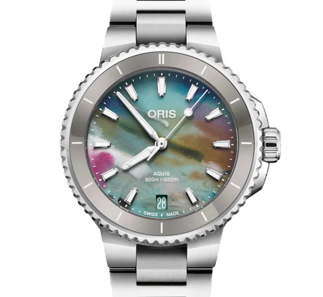 Oris Aquis Date Upcycle Watch with Multicoloured Dial, 36.50mm - Image 3