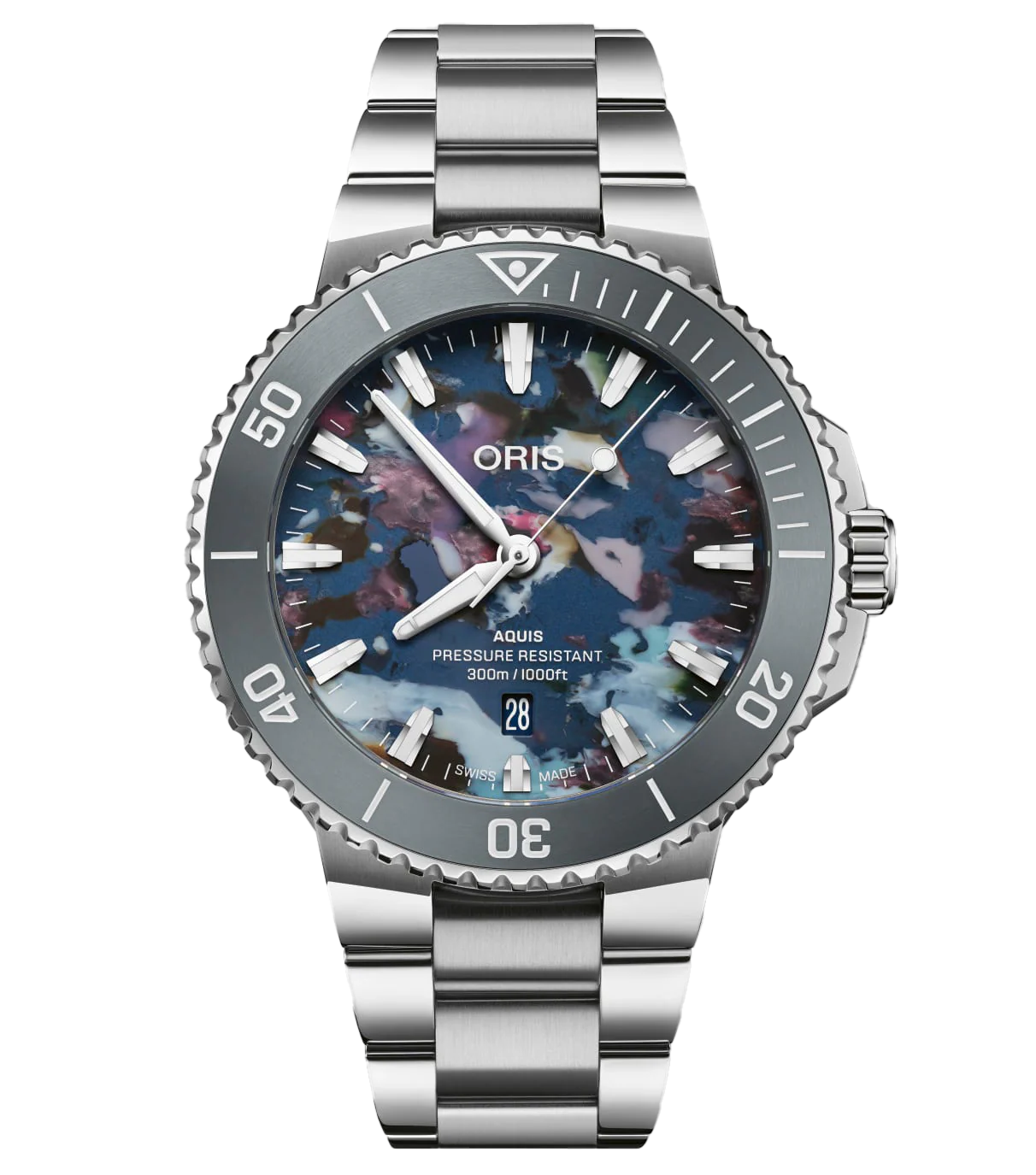 Oris Aquis Date Upcycle Watch with Multicoloured Dial, 43.50mm