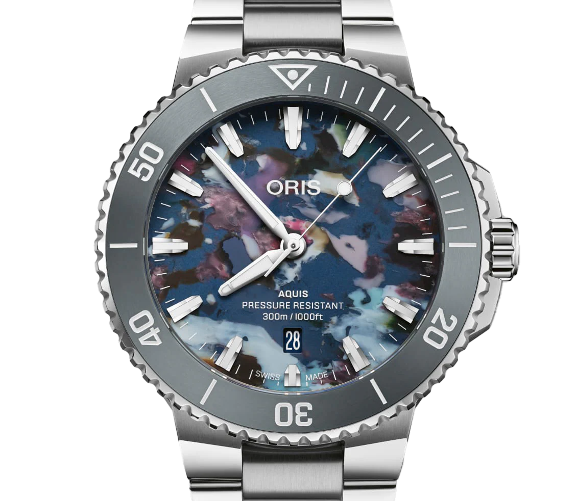 Oris Aquis Date Upcycle Watch with Multicoloured Dial, 43.50mm - Image 6