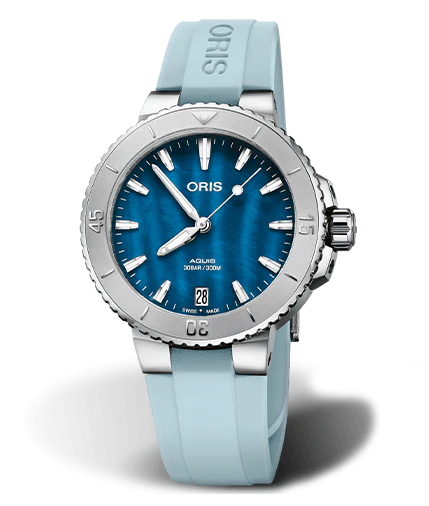 Oris Aquis Date Watch with Blue Mother of Pearl Dial, 36.5mm