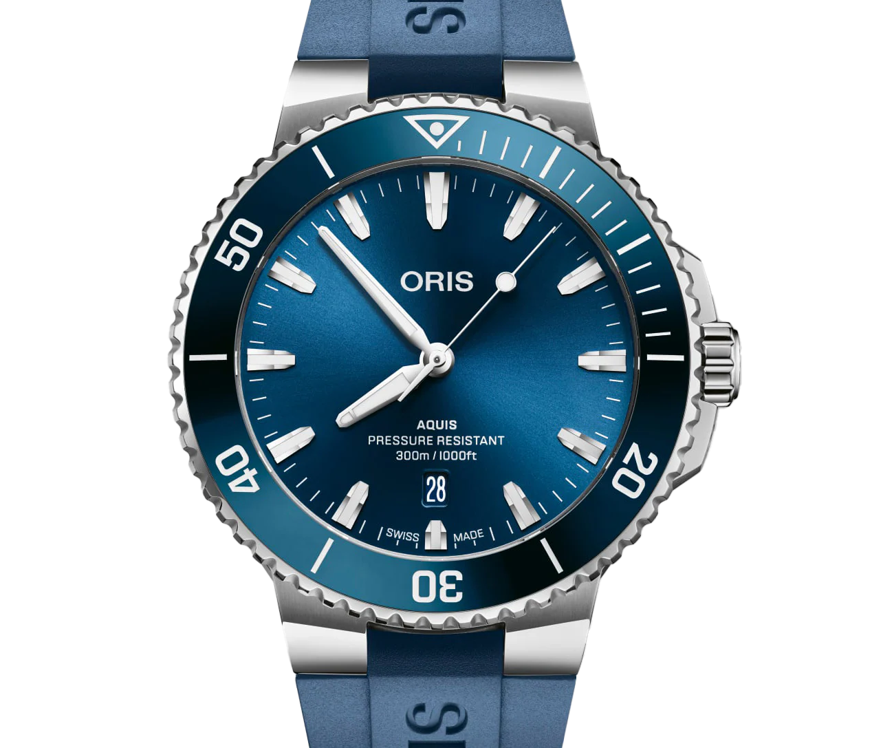 Oris Aquis Date Watch with Blue Rubber Strap, 43.50mm - Image 3