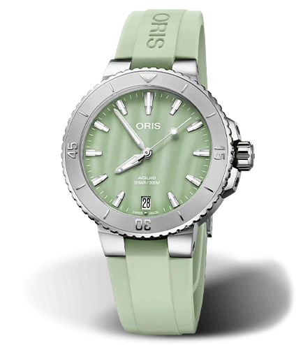 Oris Aquis Date Watch with Green Mother of Pearl Dial, 36.5mm