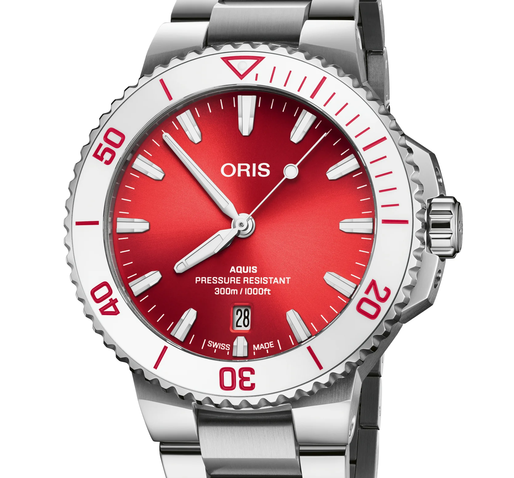 Oris Aquis Watch with Summer Red Dial, 41.50mm - Image 4