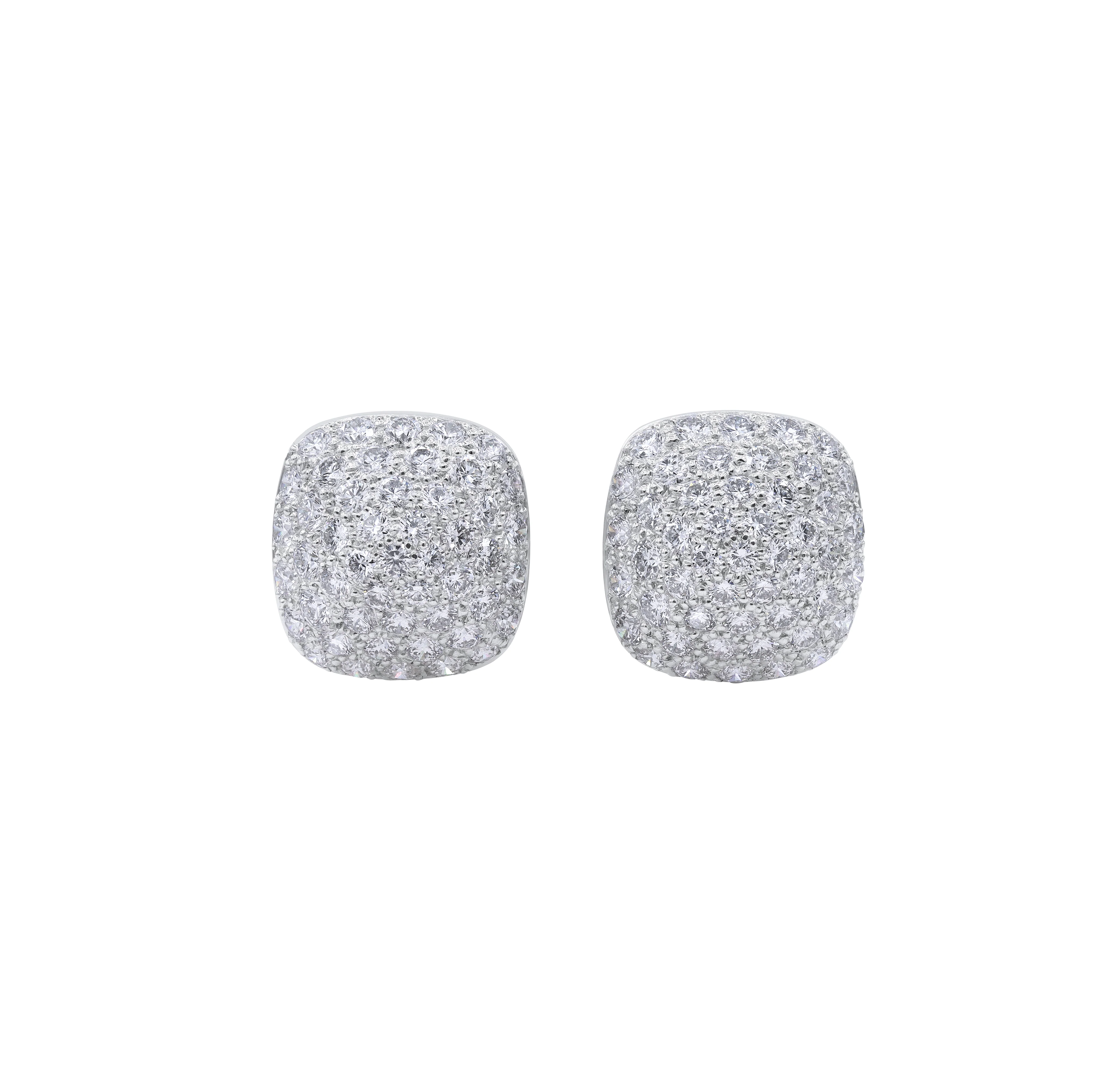 Oscar Heyman Platinum Diamond Cluster Stud Earrings