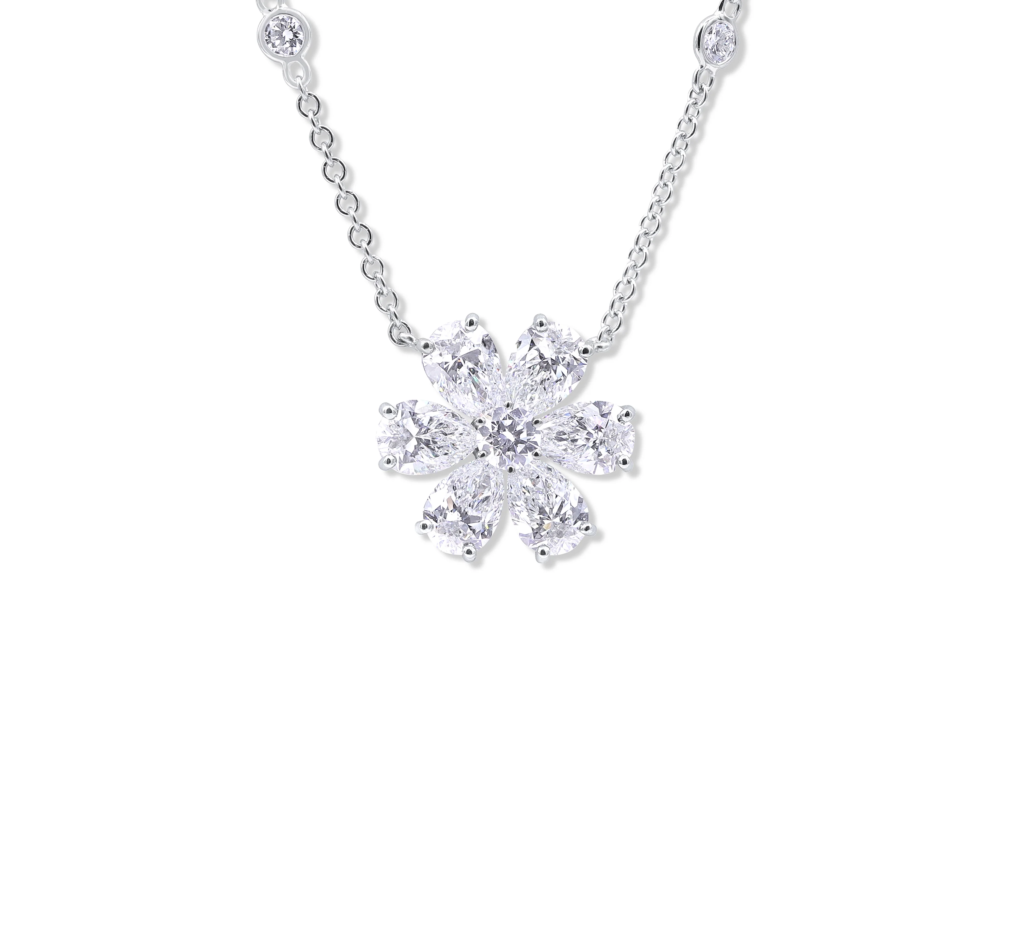 Oscar Heyman Platinum Diamond Flower Necklace
