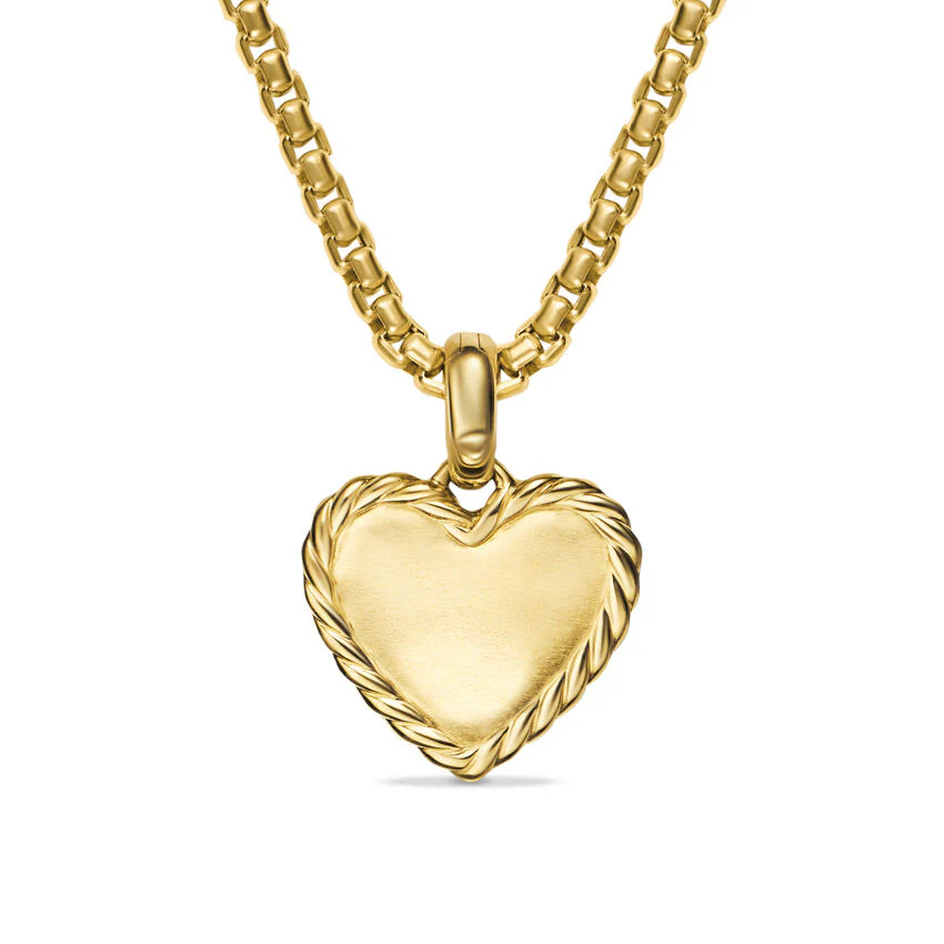 Pavé Heart Amulet in 18K Yellow Gold with Diamonds, 15.6mm - Image 3
