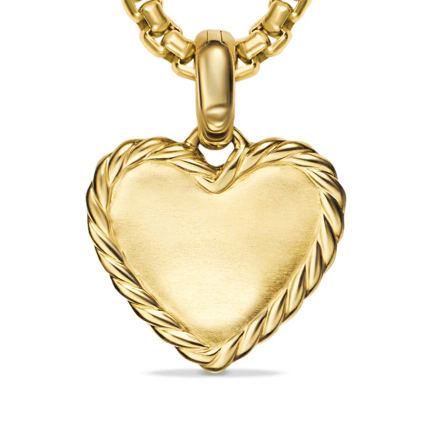 Pavé Heart Amulet in 18K Yellow Gold with Diamonds, 15.6mm - Image 5