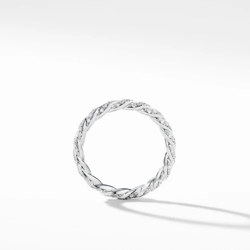 Paveflex Ring with Diamonds in 18K White Gold, Size 7 - Image 2