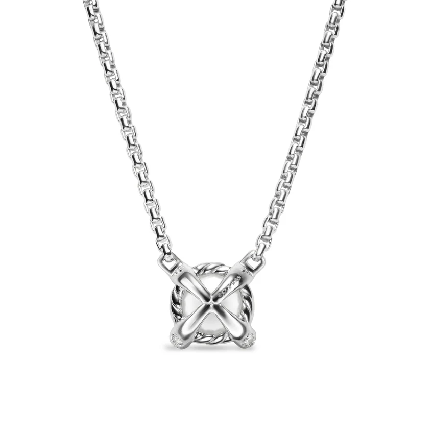 Pearl Classics Necklace in Sterling Silver with Diamonds, 6.5mm - Image 2