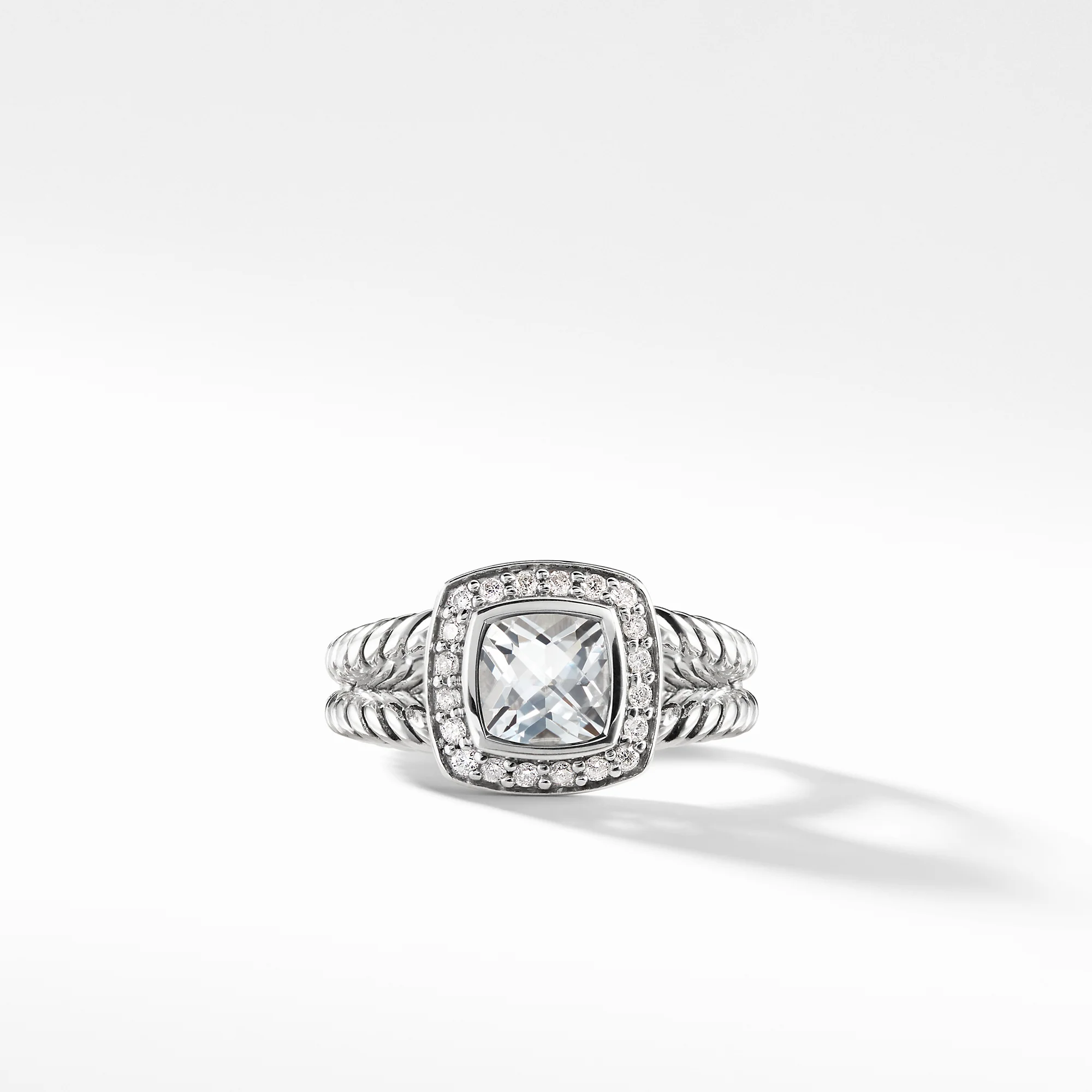 Petite AlbionĀ® Ring with White Topaz and Diamonds, Size 5 - Image 2