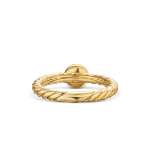 Petite Cable Ring in 18K Yellow Gold with Center Diamond, 2.8mm, Size 6 - Image 3