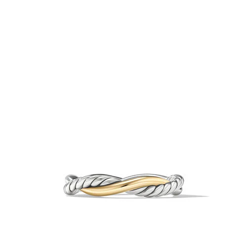 Petite Infinity Band Ring in Sterling Silver with 14K Yellow Gold, Size 6 - Image 2