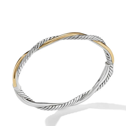 Petite Infinity Bracelet in Sterling Silver with 14K Yellow Gold, Size Small - Image 2
