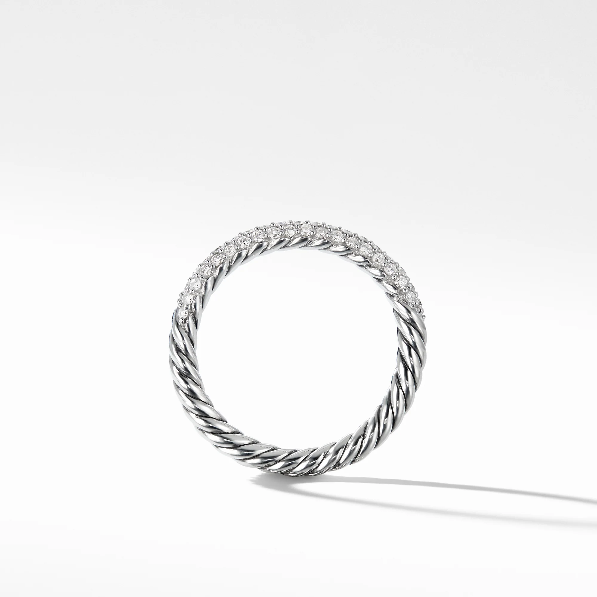 Petite Pavé Ring with Diamonds, Size 6 - Image 3