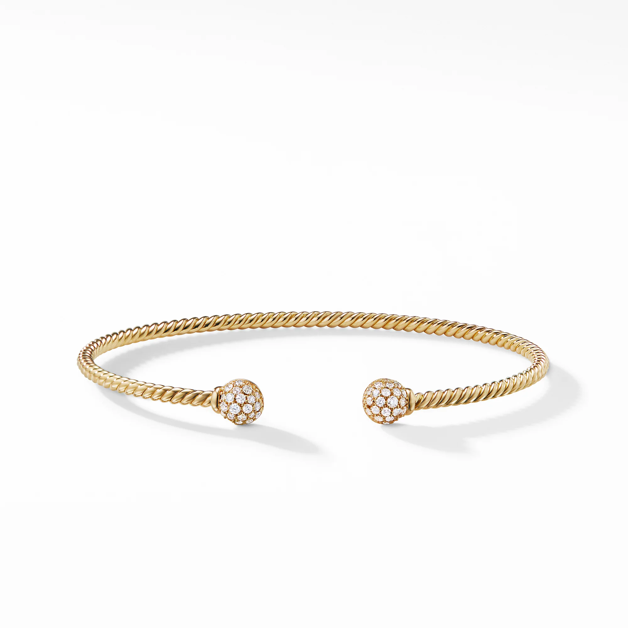Petite Solari Bead Bracelet with Diamonds in 18K Gold, Size Medium - Image 2